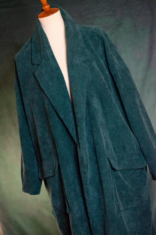 Image of Modern Kimike Forest Green Corduroy Throw Jacket