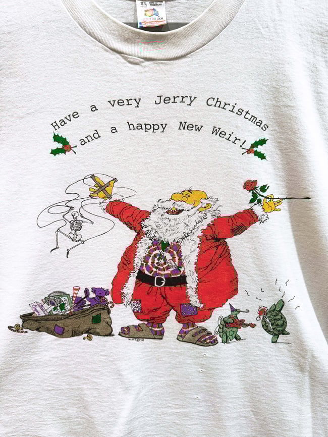 Grateful Dead 1989 Jerry Christmas Lot T-Shirt - Size XL (FOTL Tag)