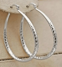 Image 1 of Pattern Golden Hoop Earrings