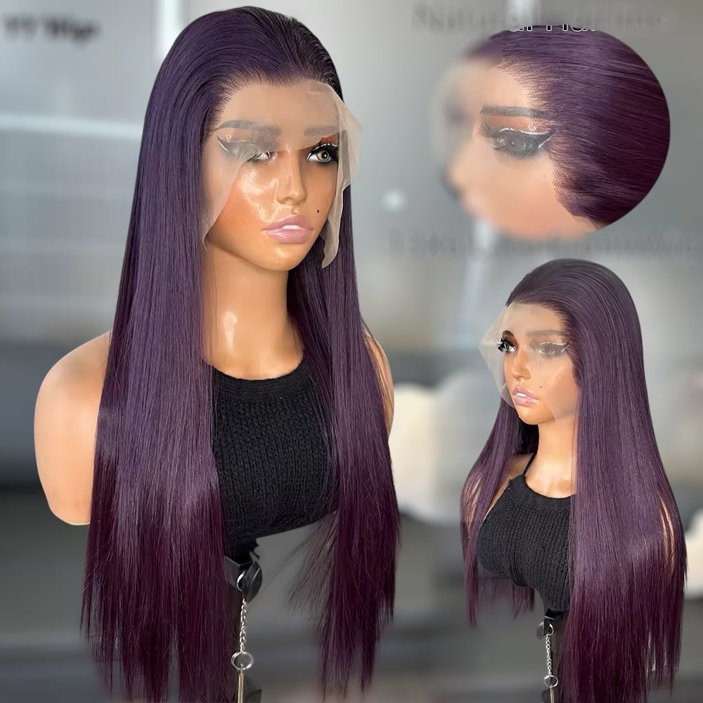 Image of Purple Passion Straight lace front wig