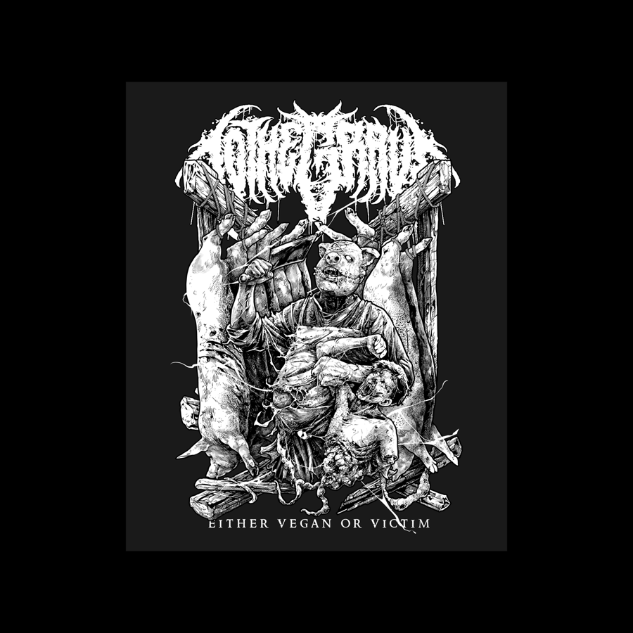 Image of EITHER VEGAN OR VICTIM Back Patch