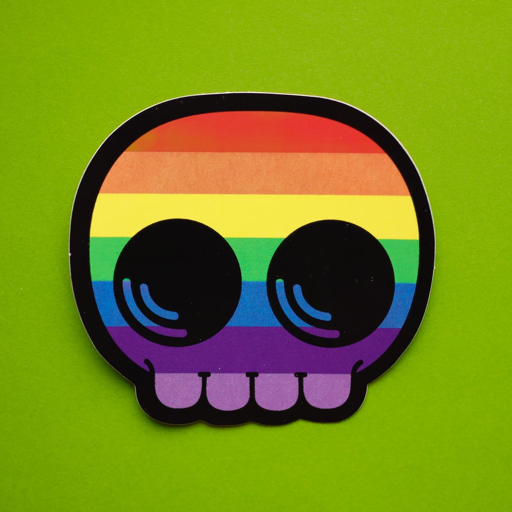 Image of Rainbow Skully Head Sticker 