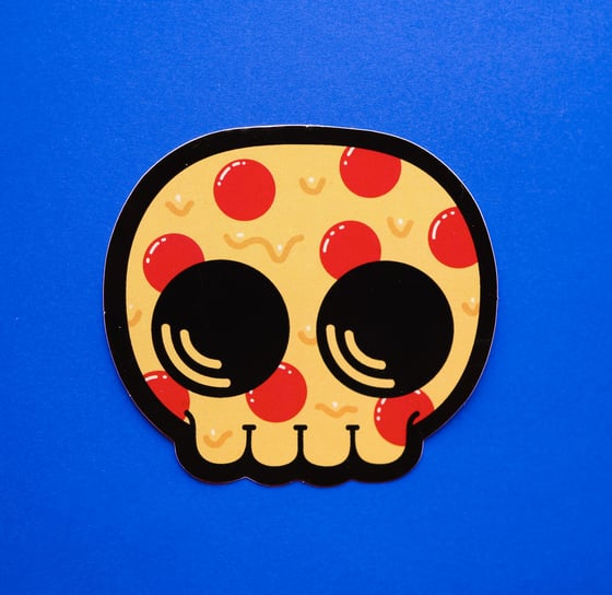 Image of Pizza Skully Head Sticker 