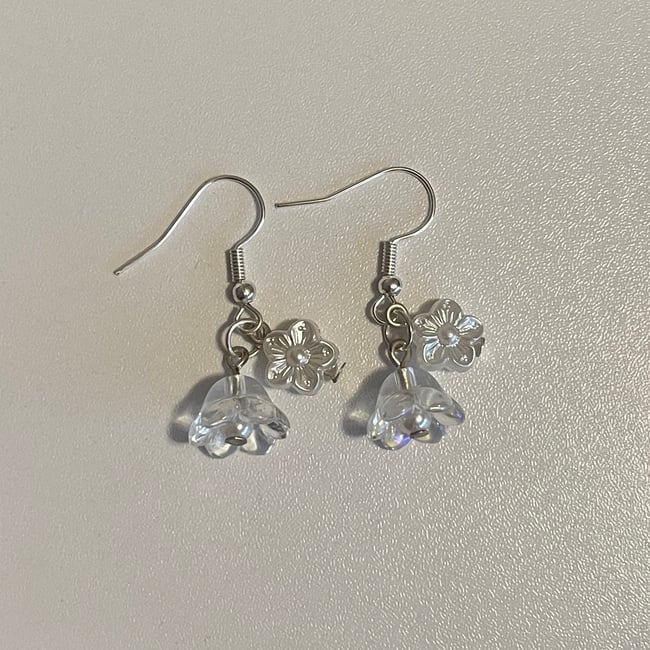 double floral earrings