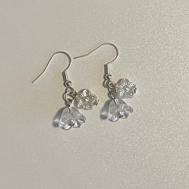 double floral earrings