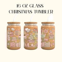 Image 1 of 16 oz Glass Xmas 