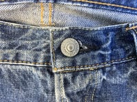 Image 3 of Or Slow Japan 105 straight fit indigo dyed selvedge jeans, size 3 (fits 34”)