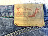 Image 9 of Or Slow Japan 105 straight fit indigo dyed selvedge jeans, size 3 (fits 34”)