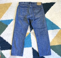 Image 10 of Or Slow Japan 105 straight fit indigo dyed selvedge jeans, size 3 (fits 34”)
