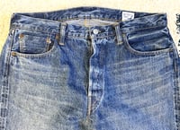 Image 7 of Or Slow Japan 105 straight fit indigo dyed selvedge jeans, size 3 (fits 34”)