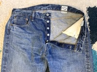 Image 2 of Or Slow Japan 105 straight fit indigo dyed selvedge jeans, size 3 (fits 34”)