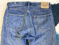 Image 8 of Or Slow Japan 105 straight fit indigo dyed selvedge jeans, size 3 (fits 34”)
