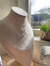 Image 2 of Silver Fluorite Heart Crystal Necklace