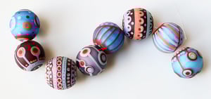 Ruby Blue Jeans Goofballs - 8 velvety beads fit for denim and beyond