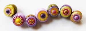 Kitschen Bullseye Mod Tabs - 7 beads in retro-ish colors