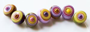 Kitschen Bullseye Mod Tabs - 7 beads in retro-ish colors