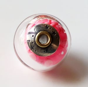 Peppy Pink Party Ball - a glass and metal bead that might settle your soul