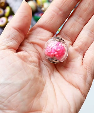 Peppy Pink Party Ball - a glass and metal bead that might settle your soul
