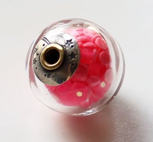 Peppy Pink Party Ball - a glass and metal bead that might settle your soul