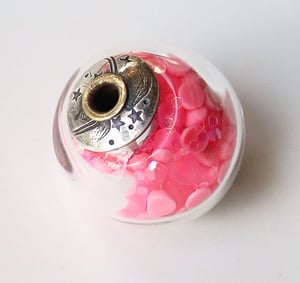 Peppy Pink Party Ball - a glass and metal bead that might settle your soul