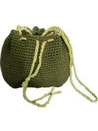 Image 3 of Olive Crochet Drawstring Purse 
