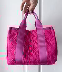 Image 2 of Neon Pink with Retro Bow Mini Handbag 