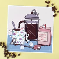 Cats and Coffee Print