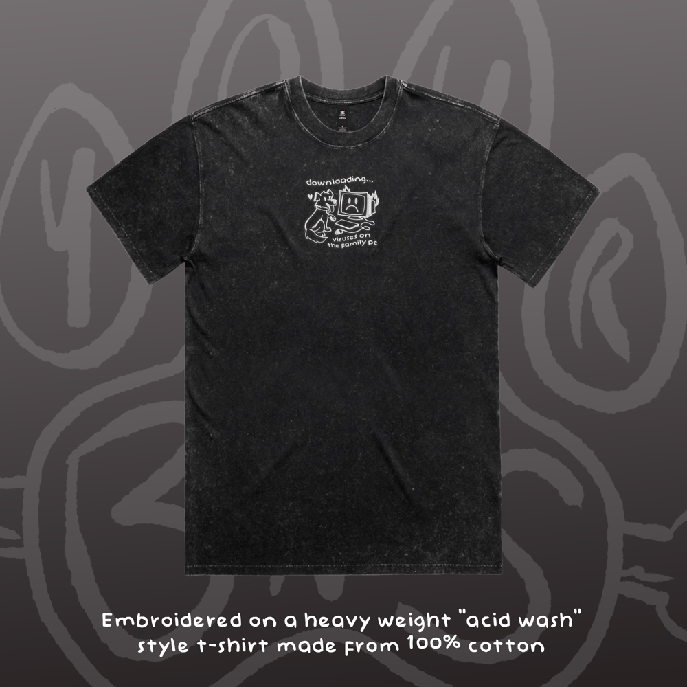Image of DOWNLOADING VIRUSES - Acid Wash Tee
