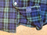 Image 4 of Post Overalls plaid flannel shirt, made in USA, size S