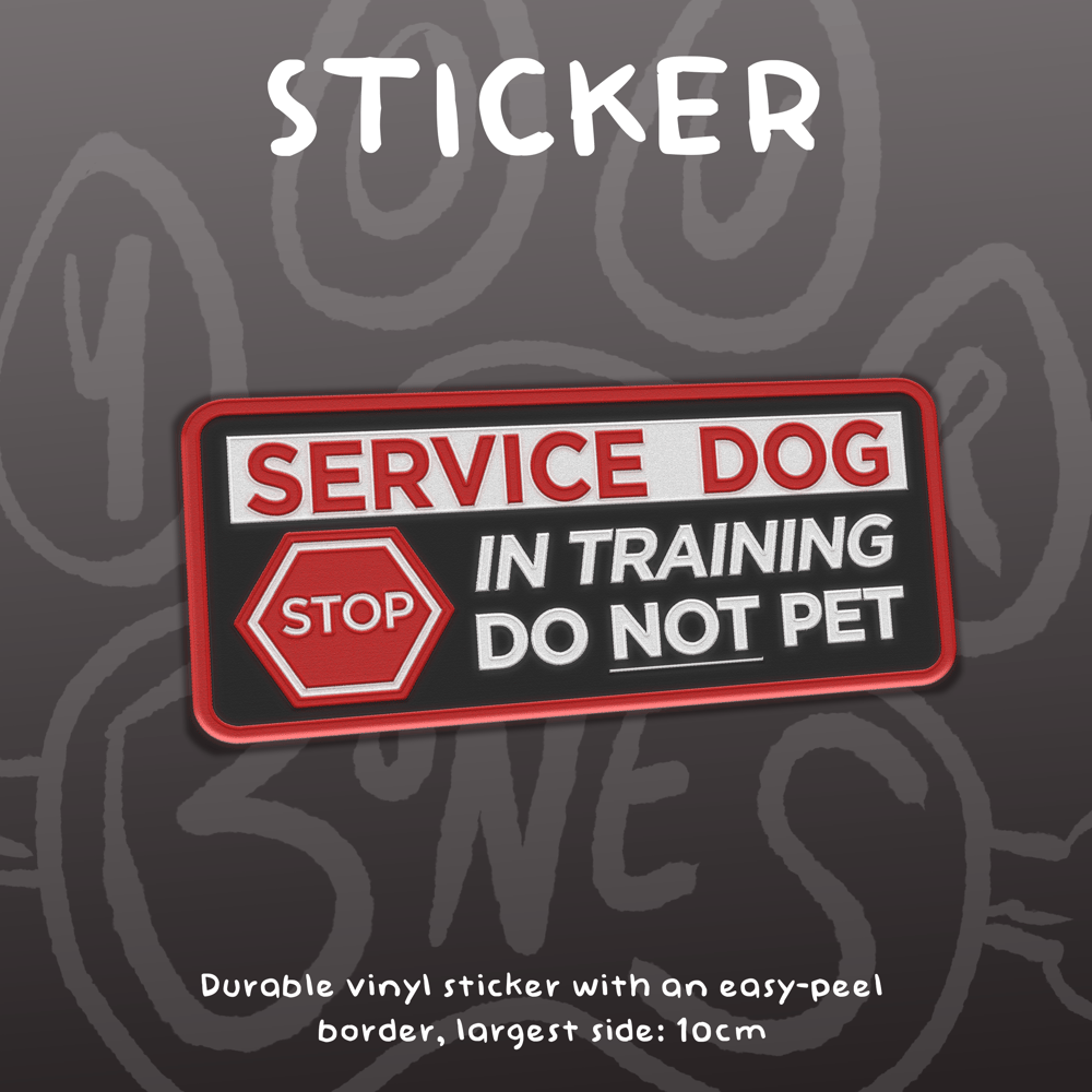 Image of SERVICE DOG - Vinyl Sticker (Embroidery-look)