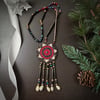 Beaded Medallion Necklace (Dark)