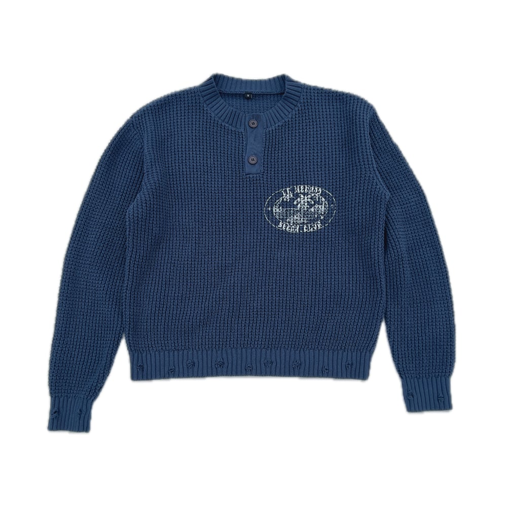 Heavy Knit Navy Sweater