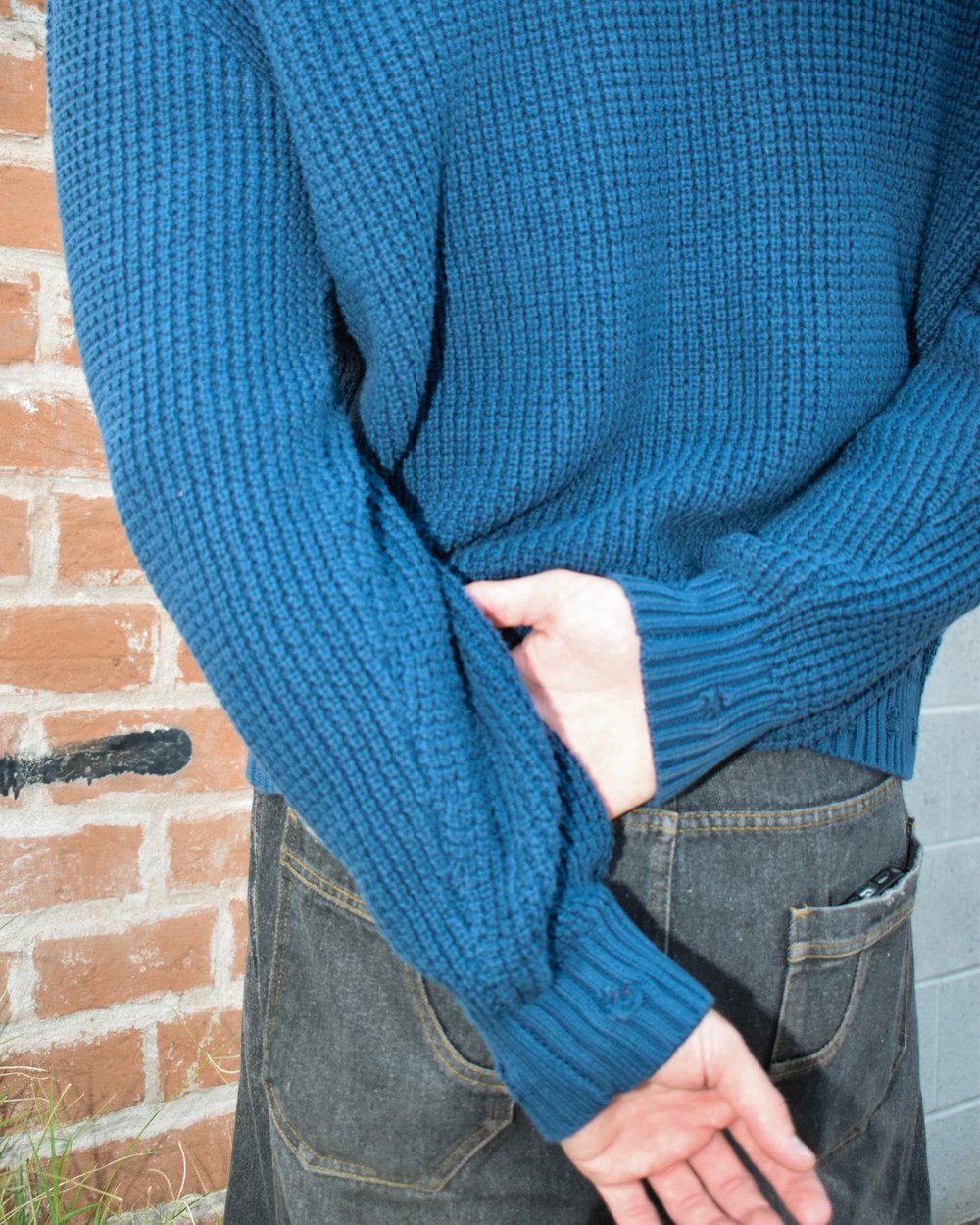 Heavy Knit Navy Sweater