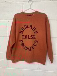 Image 1 of Beware False Prophets, orange L (21"P2P, 25.5"S2H, 27.5"C2C) Boxy 