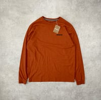 Image 1 of Patagonia P-6 Logo LS Responsibili-Tee Redtail Rust Medium Mens 
