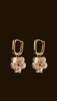 Image 1 of Boucles d'oreilles | Flower Glass (anneaux + pampilles)