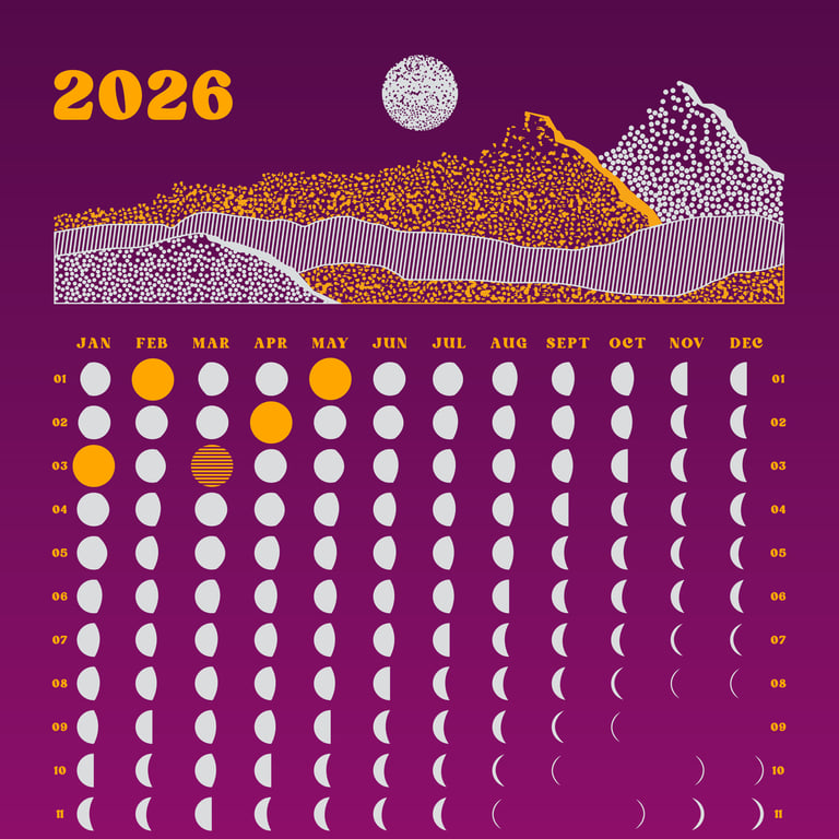 MOON CALENDAR 2026 – Purple Edition