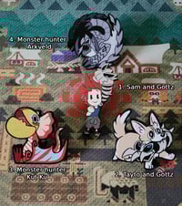 Skullpunch and Monster hunter wooden pins