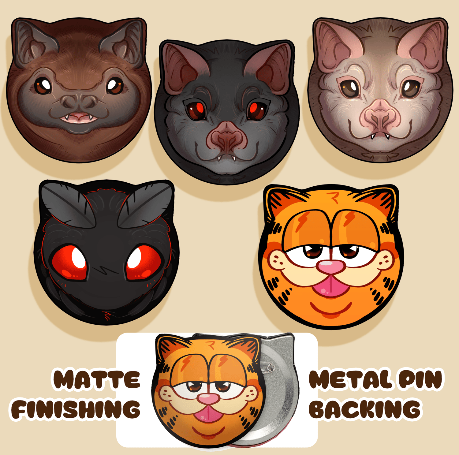 Cat-ear Button Badges