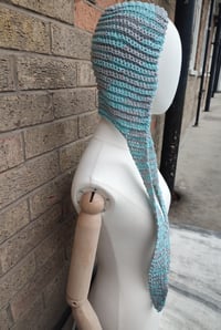 Image 1 of Silver Skies ribbed crochet bonnet 