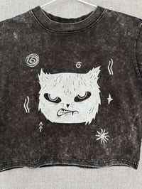 Image 1 of Strange smile - Kézzel nyomott crop shirt / Handprinted / 