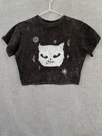 Image 3 of Strange smile - Kézzel nyomott crop shirt / Handprinted / 