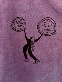 Image 2 of Dancing with my donuts! - Kézzel nyomott póló / Lila - acid washed /