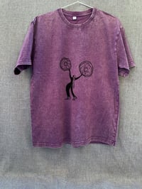 Image 3 of Dancing with my donuts! - Kézzel nyomott póló / Lila - acid washed /