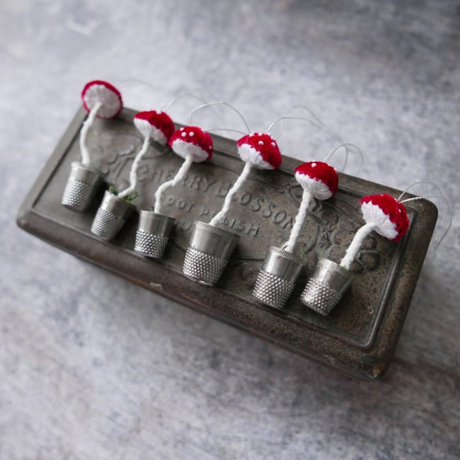 teeny tiny toadstool ornament