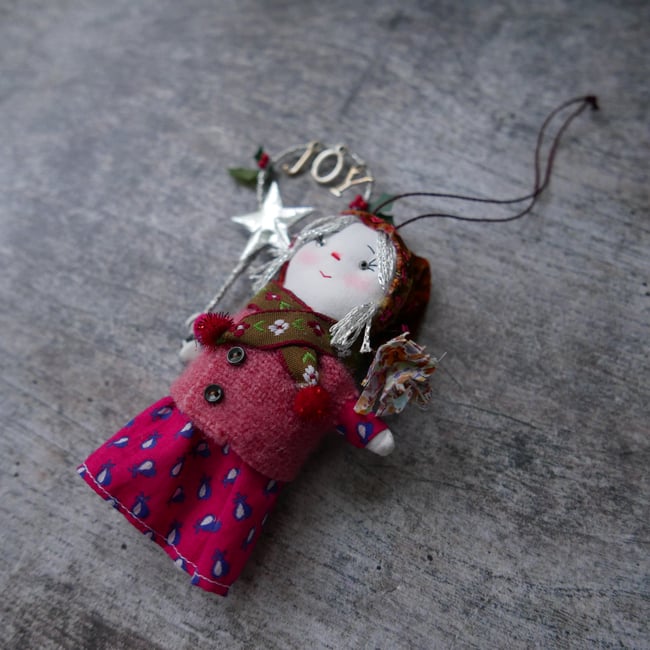"JOY" pixie ornament