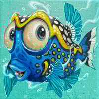 Original Painting "Poisson Coffre Pintade"