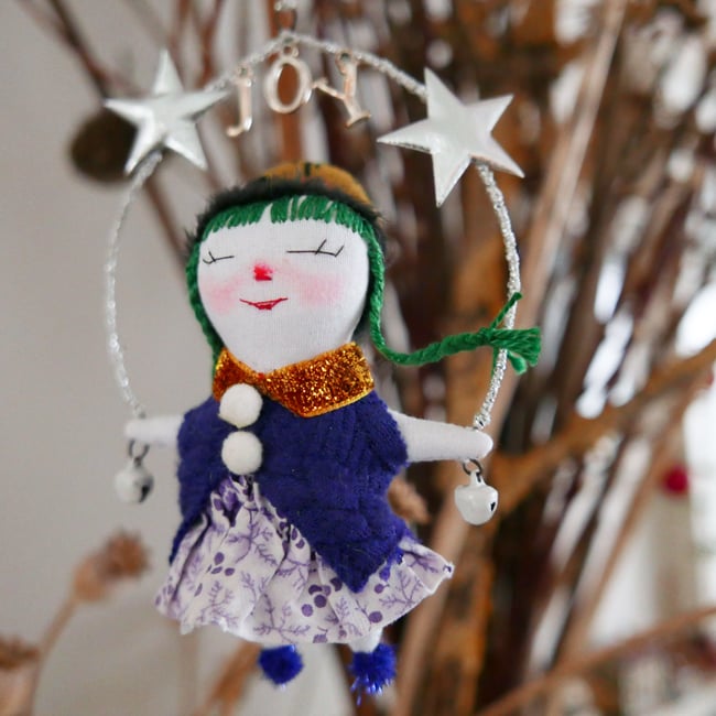  "JOY" pixie doll ornament