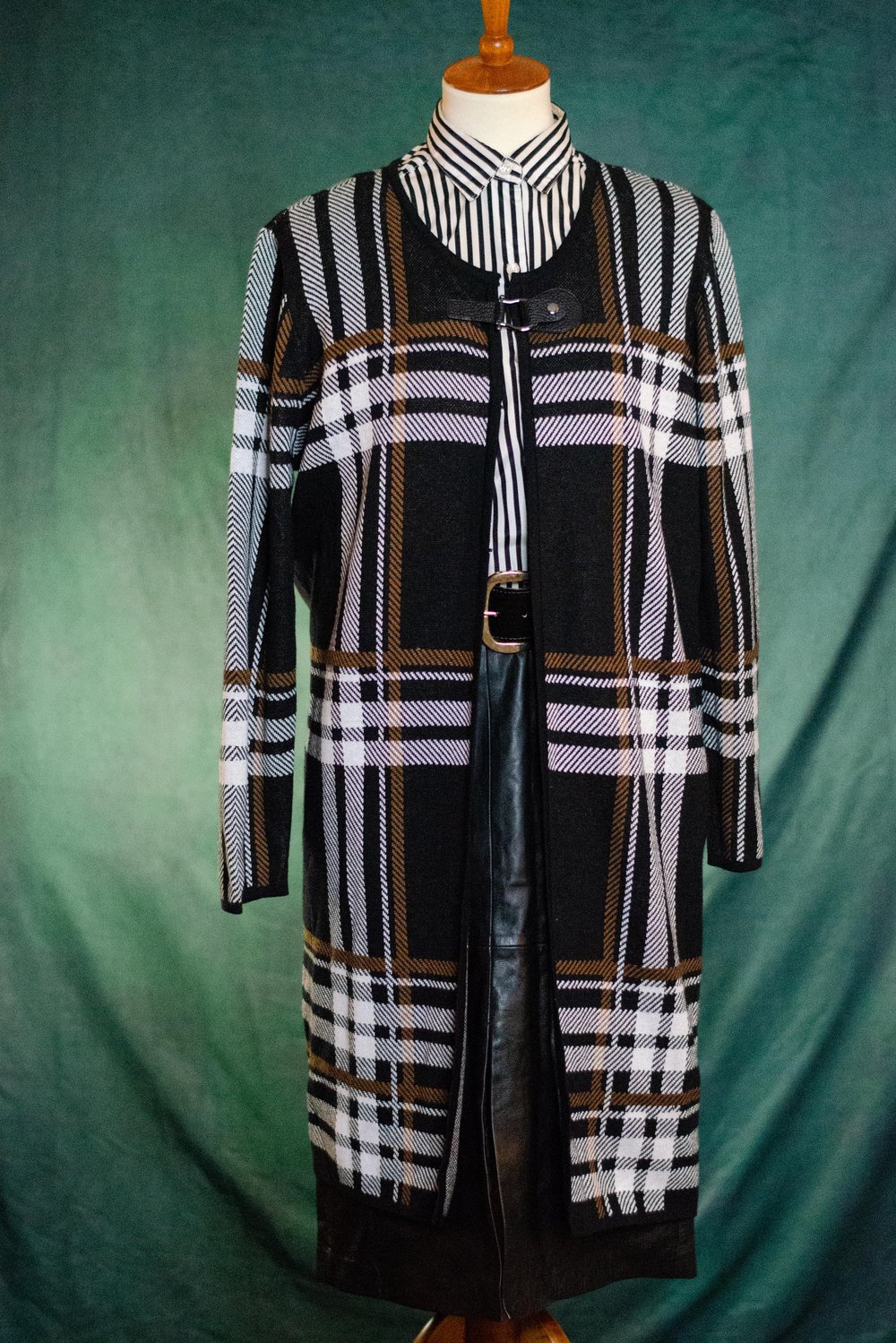 Image of Modern Stewart Tartan Sweater Duster