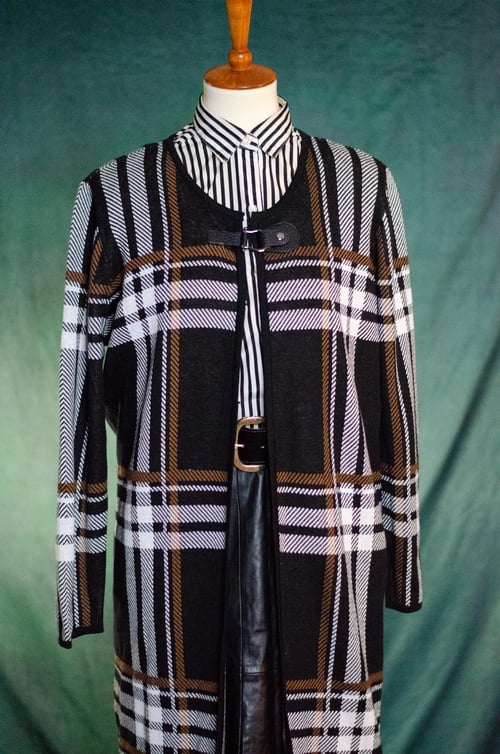 Image of Modern Stewart Tartan Sweater Duster